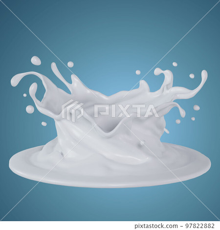 milk isolated splashes spiral. 3D render illustration milk isolated splashes spiral. 3D render illustration 97822882