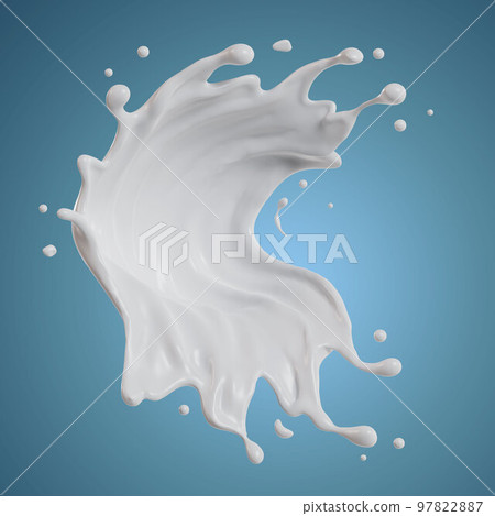 Chocolate isolated splashes. 3D render illustration Chocolate isolated splashes. 3D render illustration 97822887