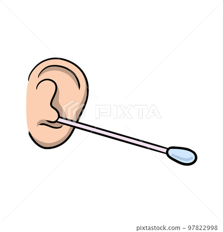 Cleaning the ears. Hygienic ear stick. Medical procedure. Hearing and health. Cleaning the ears. Hygienic ear stick. Medical procedure. Hearing and health. 97822998
