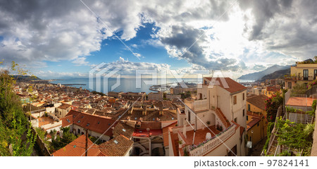 Port, Marina and City by the Sea. Salerno, Italy. 97824141