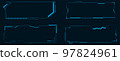 Futuristic interface techno frame pack. Holographic HUD, GUI, UI elements. 97824961