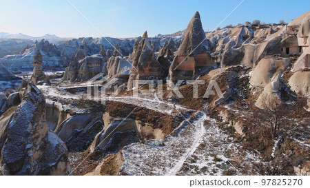 Cappadocia Mountains in Turkey. Drone video. Cappadocia Mountains in Turkey. Drone video. 97825270