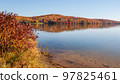 scenic New England lake in autumn. High quality photo 97825461