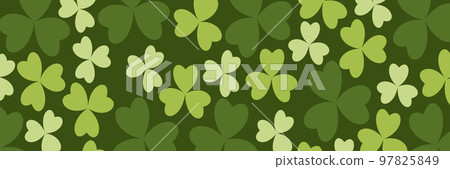 Banners with shamrock leaves. Realistic green clovers. Shamrock Banner. Horizontal background. Vector illustration Banners with shamrock leaves. Realistic green clovers. Shamrock Banner. Horizontal background. Vector illustration 97825849