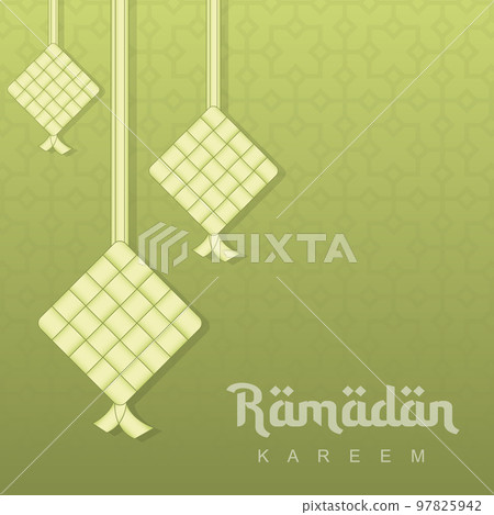 Ramadan kareem background design for greeting card, banner, event, or poster. Ramadan kareem stylish Islamic background. Islamic background. Vector illustration 97825942