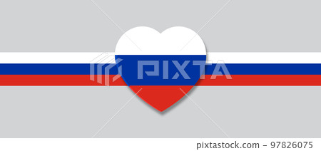Russia Heart National Stripes Flag. Vector illustration 97826075