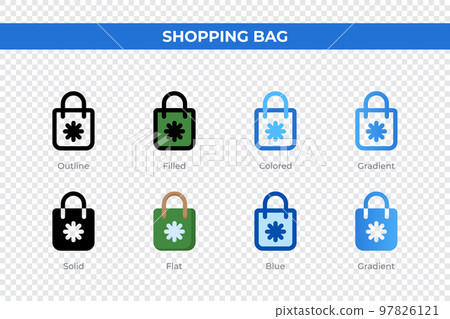 Shopping bag icons in different style. Shopping bag icons set. Holiday symbol. Different style icons set. Vector illustration Shopping bag icons in different style. Shopping bag icons set. Holiday symbol. Different style icons set. Vector illustration 97826121