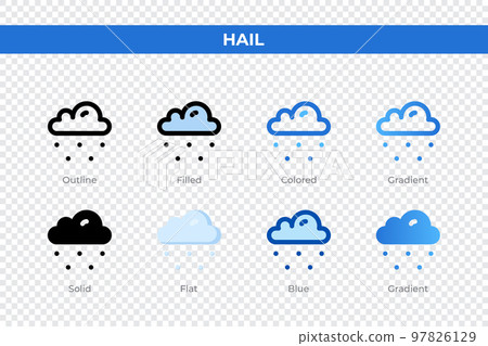 Hail icons in different style. Hail icons set. Holiday symbol. Different style icons set. Vector illustration 97826129