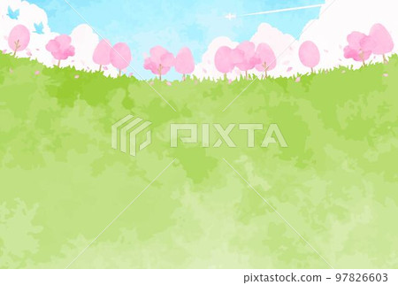 簡單的春天風景插畫 97826603