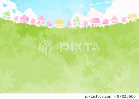 可愛的春天城市景觀圖 可愛的春天城市景觀圖 97826606