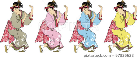 Ukiyo-e dancing woman part 2 Ukiyo-e dancing woman part 2 97826628