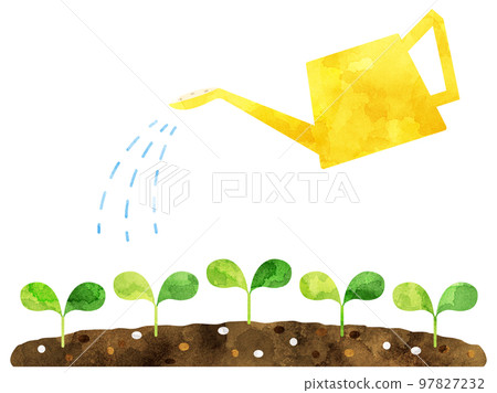 Illustration of watering plant buds (watercolor version) Illustration of watering plant buds (watercolor version) 97827232