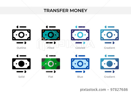 Transfer Money icon in different style. Transfer Money vector icons designed in outline, solid, colored, filled, gradient, and flat style. Symbol, logo illustration. Vector illustration Transfer Money icon in different style. Transfer Money vector icons designed in outline, solid, colored, filled, gradient, and flat style. Symbol, logo illustration. Vector illustration 97827686