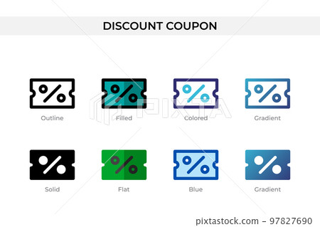 Discount Coupon icon in different style. Discount Coupon vector icons designed in outline, solid, colored, filled, gradient, and flat style. Symbol, logo illustration. Vector illustration Discount Coupon icon in different style. Discount Coupon vector icons designed in outline, solid, colored, filled, gradient, and flat style. Symbol, logo illustration. Vector illustration 97827690