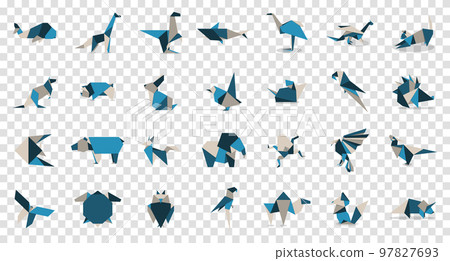 Animal origami collection. Animal origami vector. Abstract animals logo design. Animal origami. Vector illustration 97827693