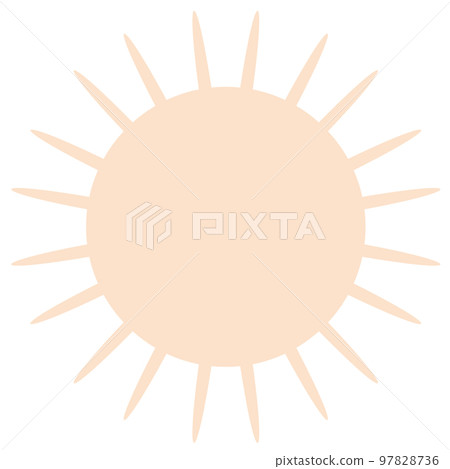 Shining sun motif icon (light color) orange 97828736