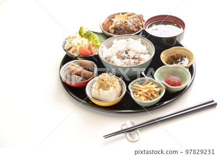 Colorful Japanese cuisine, breakfast, set meals Colorful Japanese cuisine, breakfast, set meals 97829231