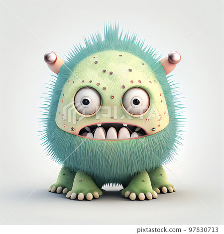 Illustration cartoon cute Monsters on isolated background (Created with Generative AI technology). Illustration cartoon cute Monsters on isolated background (Created with Generative AI technology). 97830713