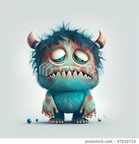 Illustration cartoon cute Monsters on isolated background (Created with Generative AI technology). Illustration cartoon cute Monsters on isolated background (Created with Generative AI technology). 97830719