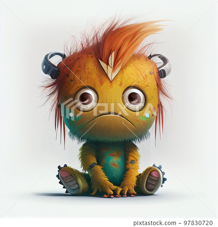 Illustration cartoon cute Monsters on isolated background (Created with Generative AI technology). Illustration cartoon cute Monsters on isolated background (Created with Generative AI technology). 97830720