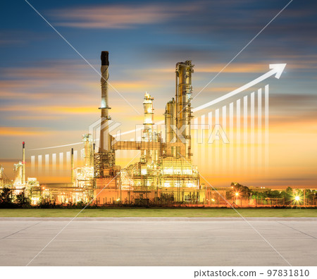 Oil gas refinery or petrochemical plant at twilight. Oil gas refinery or petrochemical plant at twilight. 97831810