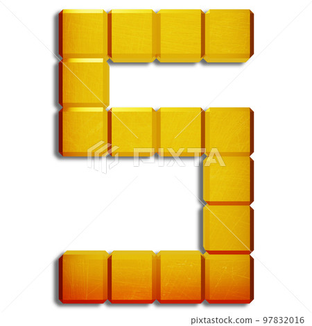 3D render.Golden scratched number isolated on white background. 3D render.Golden scratched number isolated on white background. 97832016