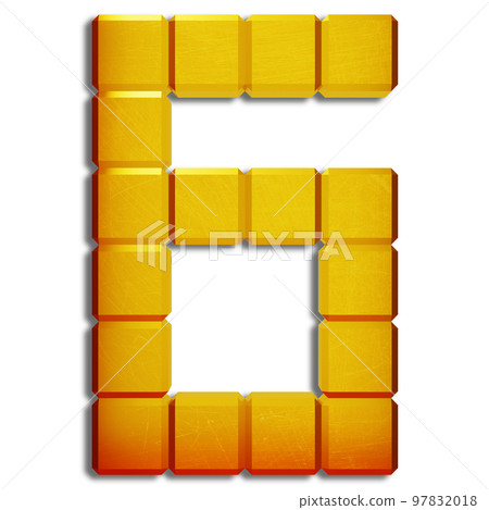 3D render.Golden scratched number isolated on white background. 3D render.Golden scratched number isolated on white background. 97832018
