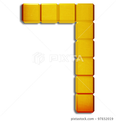 3D render.Golden scratched number isolated on white background. 97832019