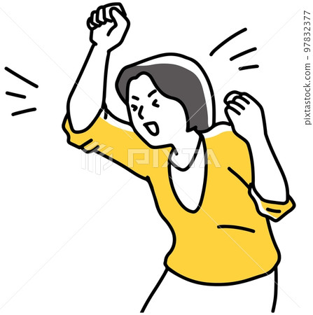 woman screaming with joy woman screaming with joy 97832377