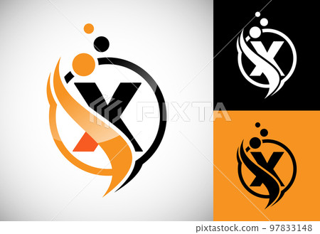 Initial letter X with the swoosh, biotech logo design concept. Logotype for science technology. 97833148