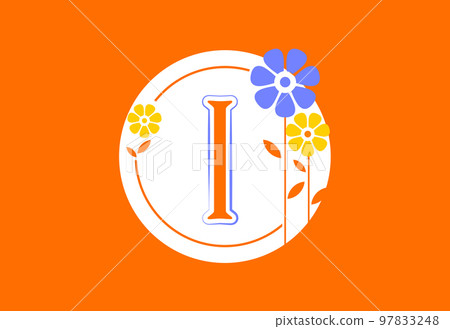 Floral monogram letter I. Initial alphabet with botanical elements. Floral alphabet vector design Floral monogram letter I. Initial alphabet with botanical elements. Floral alphabet vector design 97833248