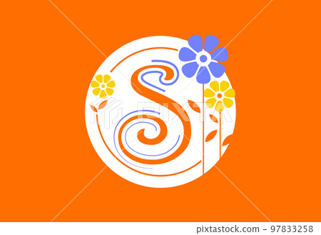 Floral monogram letter S. Initial alphabet with botanical elements. Floral alphabet vector design Floral monogram letter S. Initial alphabet with botanical elements. Floral alphabet vector design 97833258