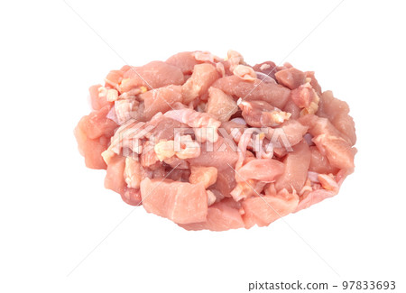 Domestic young chicken, breast meat and thigh meat (for zoni) [white background/clipping] 97833693
