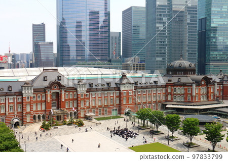 Tokyo Station Marunouchi Exit Marunouchi, Chiyoda-ku, Tokyo Aka-renga retro-modern building Terminal station and skyscrapers 97833799
