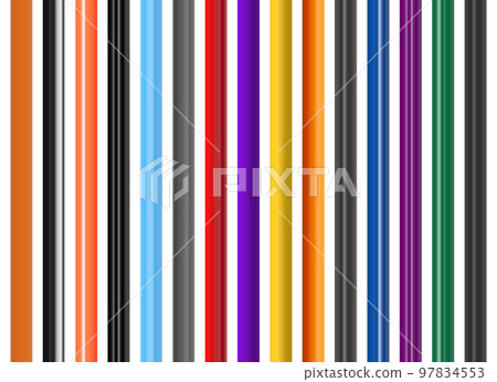 Realistic colored plastic pipes vector illustration isolated on white 97834553