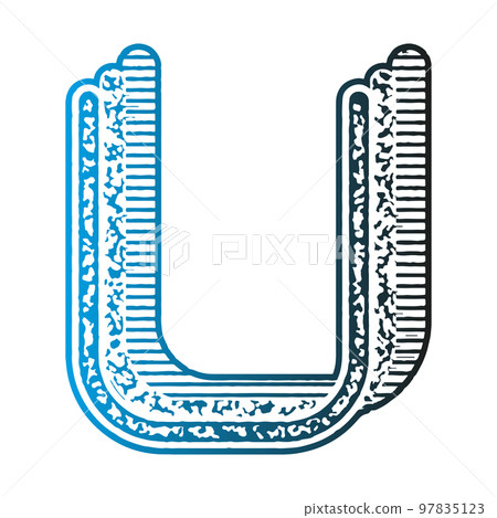 Decorative letter with gradient fill.Art font. Decorative letter with gradient fill.Art font. 97835123