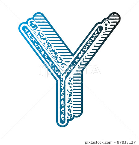 Decorative letter with gradient fill.Art font. 97835127