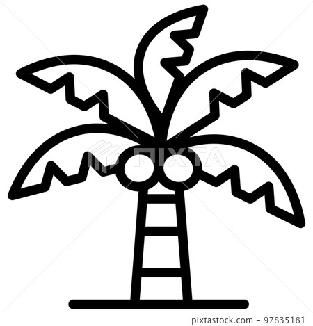 This is an illustration of a palm tree icon. This is an illustration of a palm tree icon. 97835181
