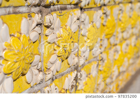 Yellow portuguese tile Azulejo wall Yellow portuguese tile Azulejo wall 97835200
