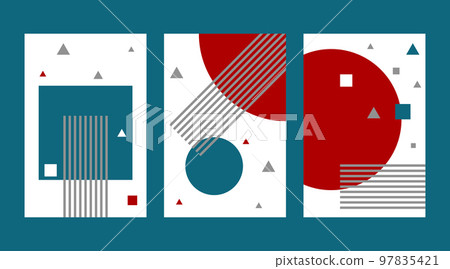 Set of geometric posters with abstract shapes Set of geometric posters with abstract shapes 97835421
