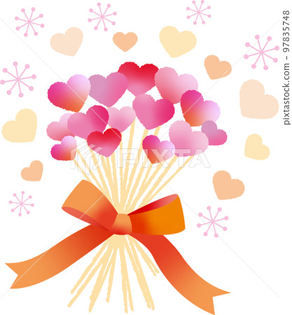 Bouquet of hearts Valentine pink Bouquet of hearts Valentine pink 97835748