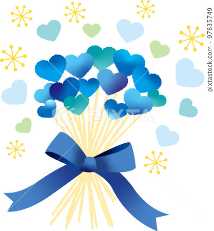 Heart bouquet white day blue Heart bouquet white day blue 97835749