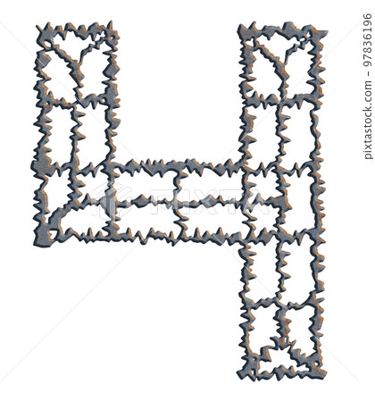 Dull and oxidized metallic font with rusty stains.Art number. Dull and oxidized metallic font with rusty stains.Art number. 97836196