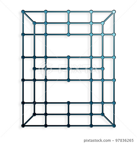 Wireframe style number.Art font with pale shadow. Wireframe style number.Art font with pale shadow. 97836265