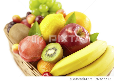 assorted fruits in a square basket 97836372
