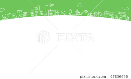 Community medicine simple thumbnail line drawing illustration 2, title space in the center, vector Community medicine simple thumbnail line drawing illustration 2, title space in the center, vector 97836636