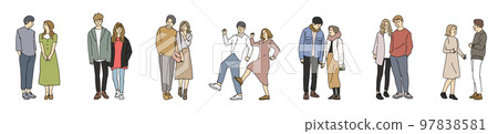 People fashionable illustration material 97838581