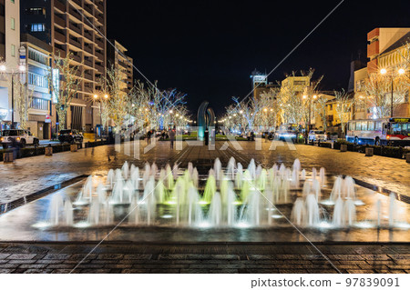 Minato Odori Park Fountain and illumination Minato Odori Park Fountain and illumination 97839091