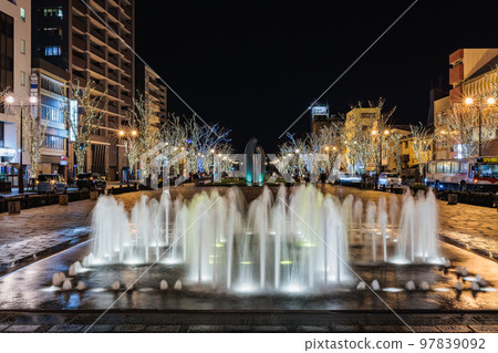 Minato Odori Park Fountain and illumination Minato Odori Park Fountain and illumination 97839092