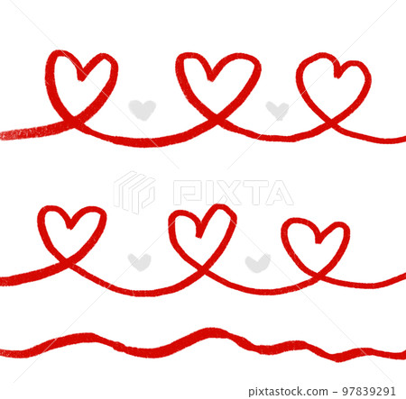 Valentine heart love shape deocration hand drawing illustration element 97839291